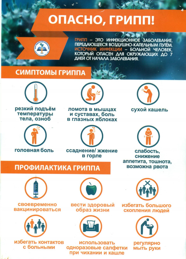 Памятка Опасно, грипп!